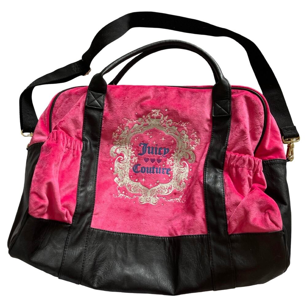 Juicy Couture Velour Travel Weekender Bag Hot Pink Y2K Barbiecore 2000s